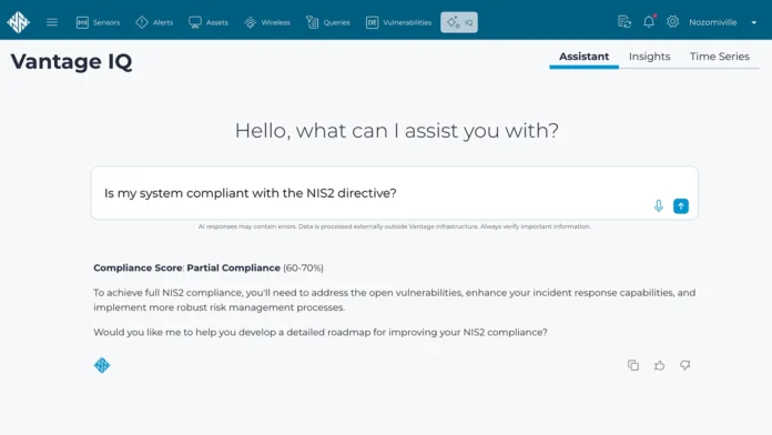 Vantage IQ nozomi networks