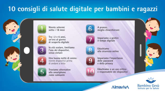 salute digitale mambini ragazzi smartphone tablet