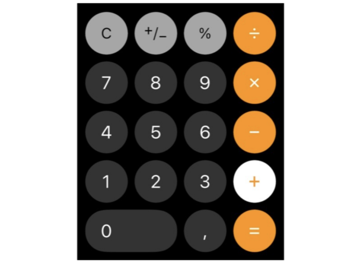 Calcolatrice di iOS 11