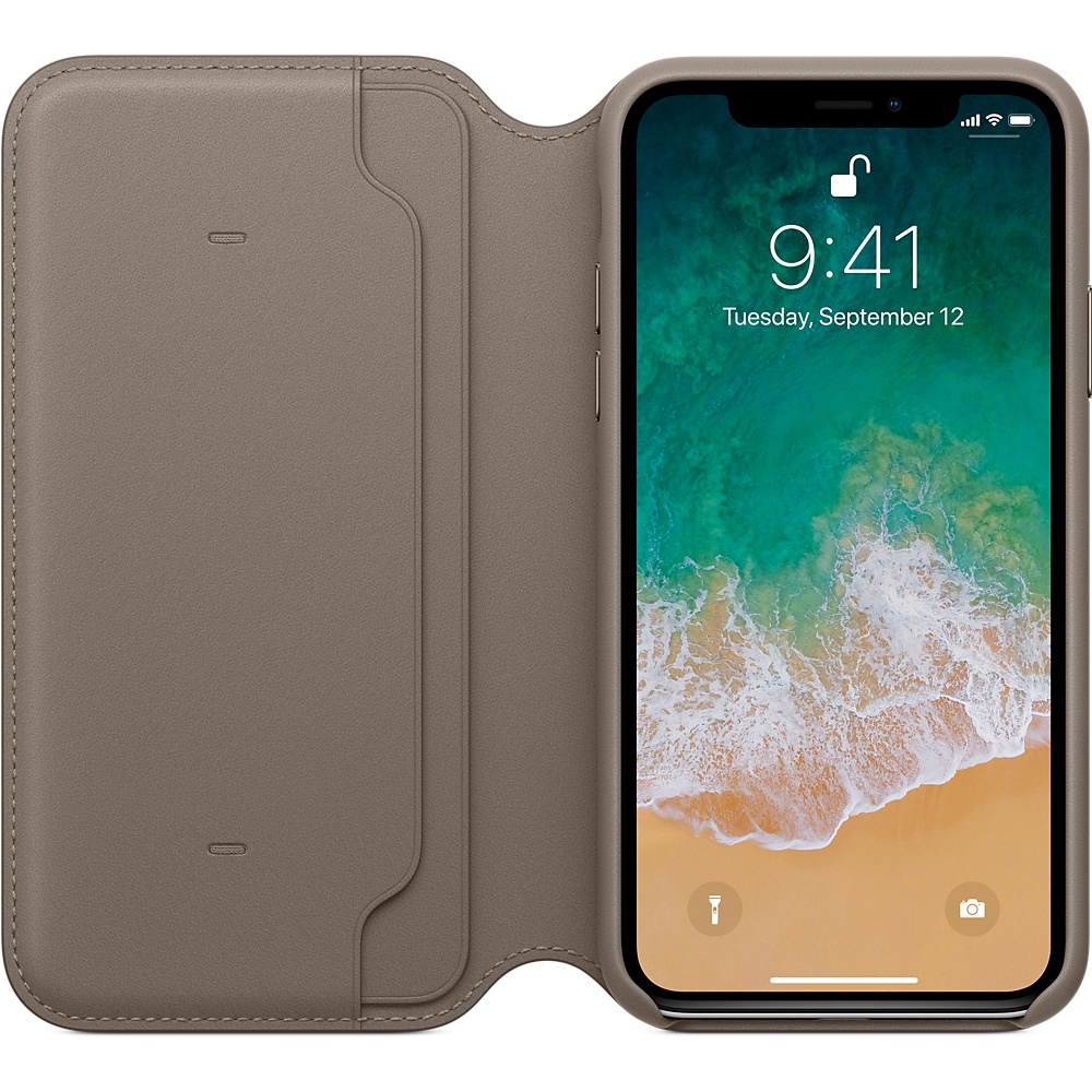 Custodia Folio in pelle per iPhone X