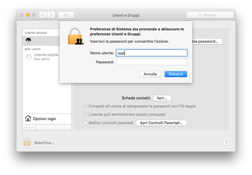 macOS High Sierra root bug