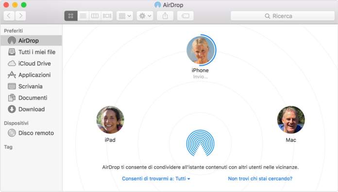 AirDrop sul Mac