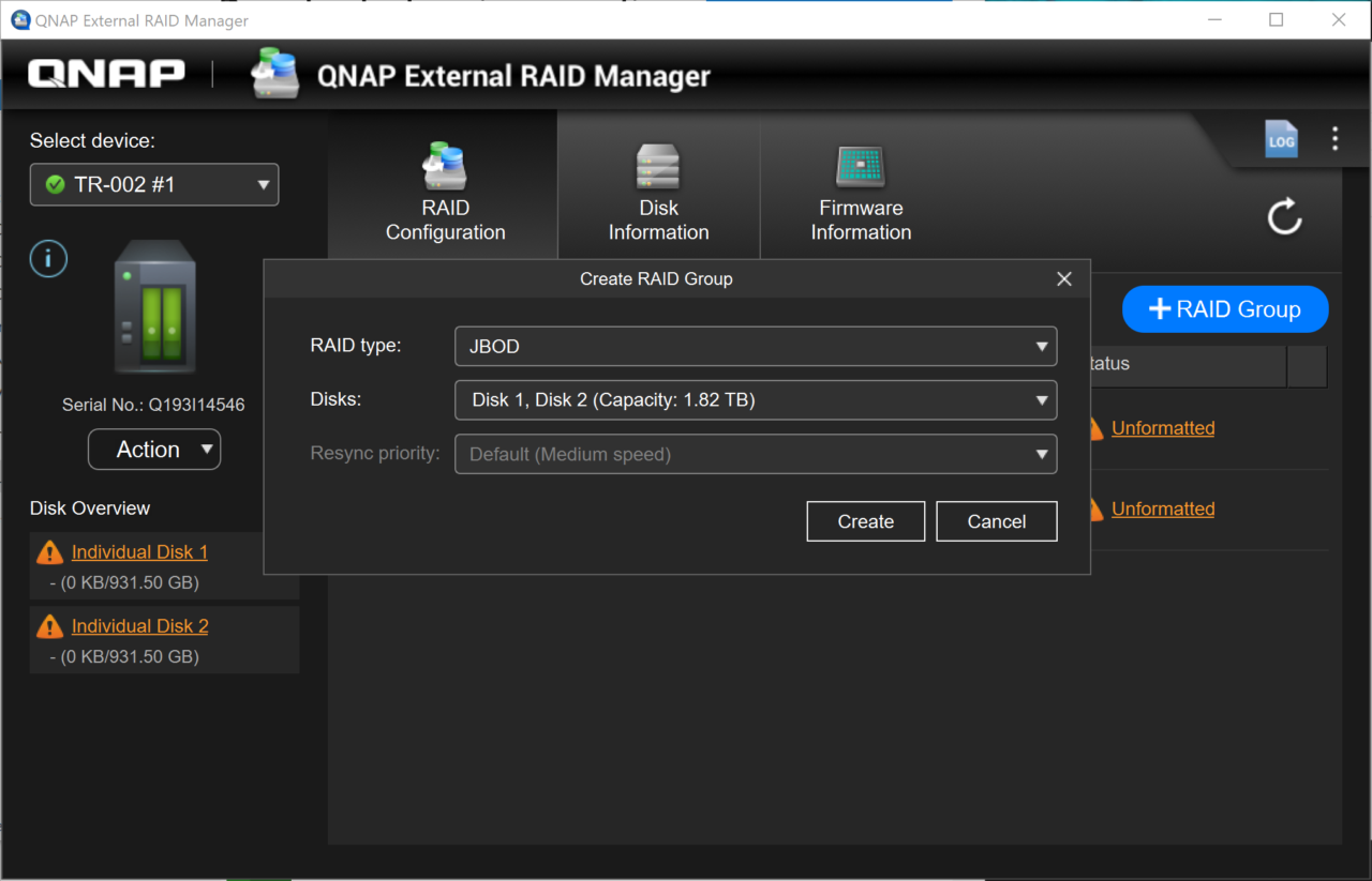 Configurazione Nuovo Raid