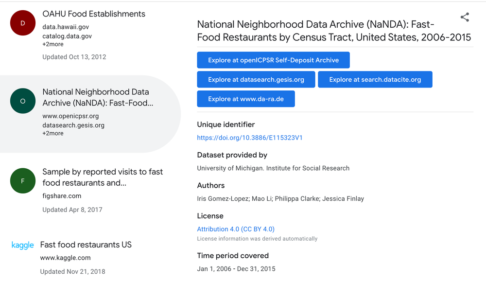Dataset Search di Google