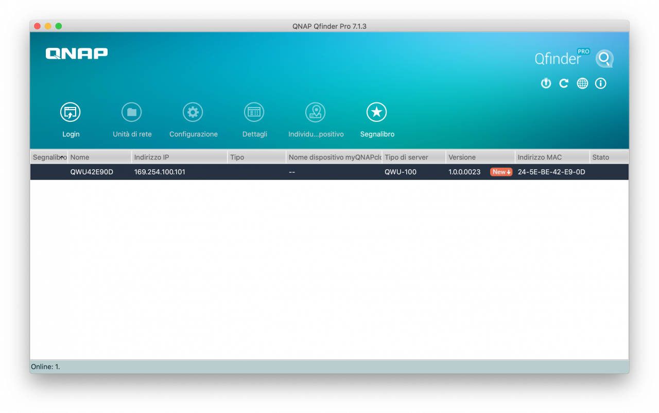 QNAP Switch - Qfinder Pro