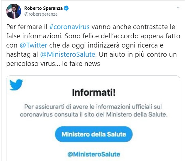 ministero salute twitter