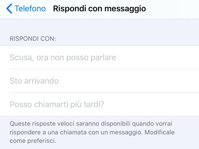 rispondi con messaggio iOS