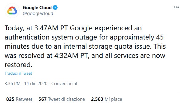 google down