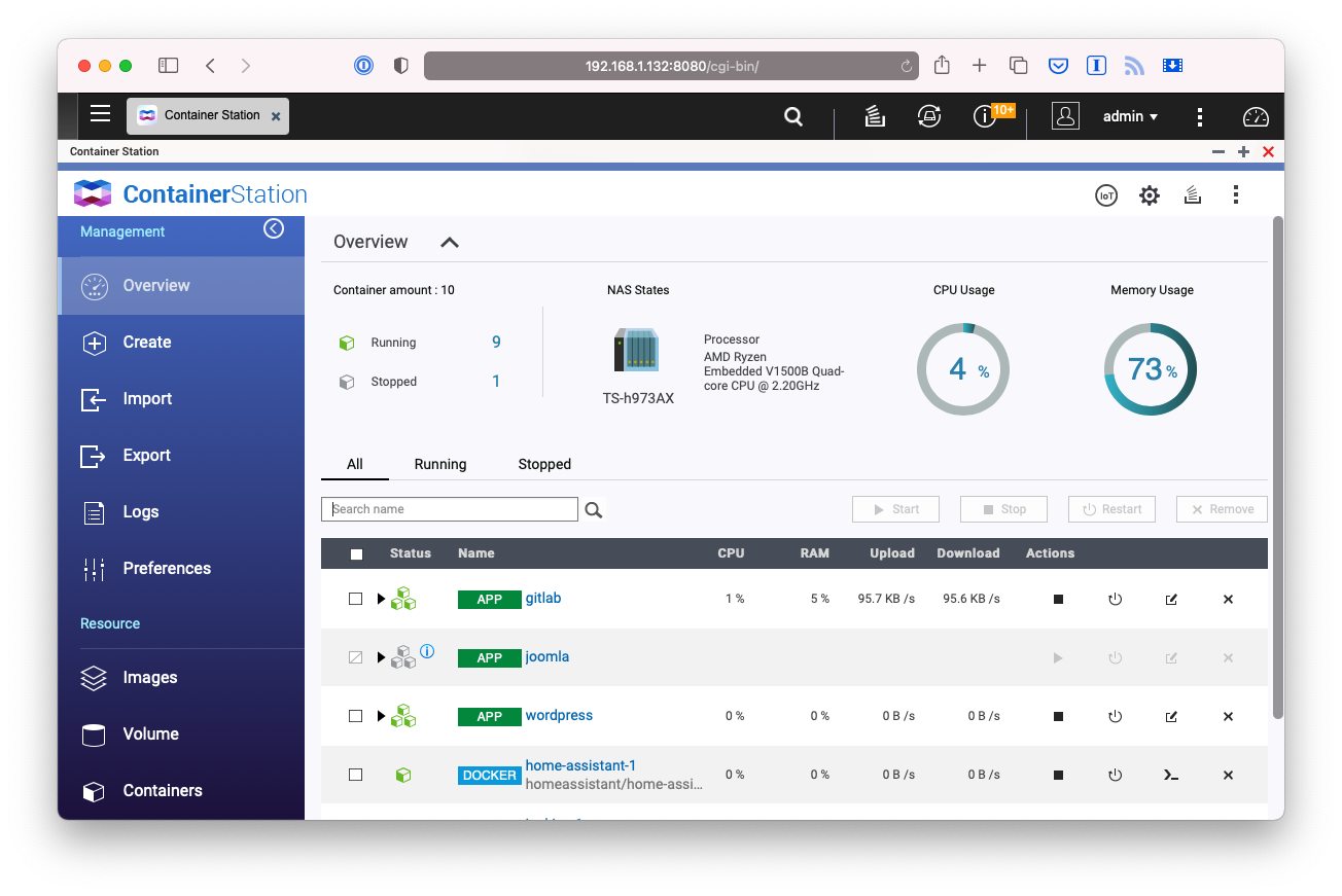 QNAP TS-h973AX - Container