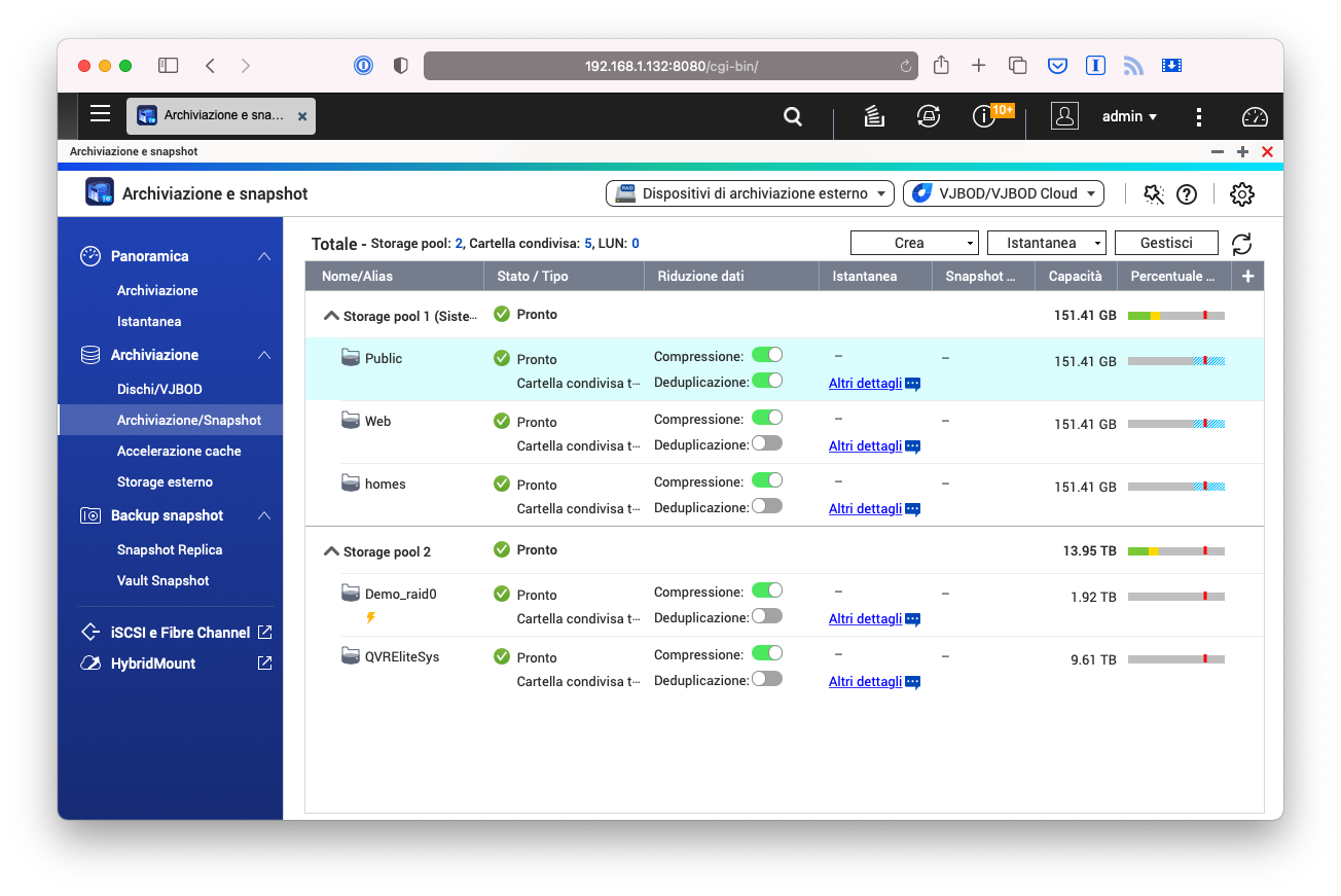 QNAP TS-h973AX - Opzioni volumi