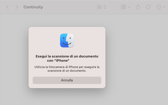 Fotocamera con Continuity Mac iPhone