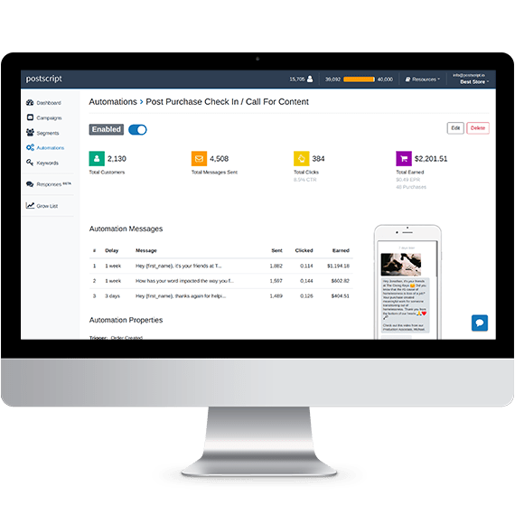 SMS marketing Postscript Shopify