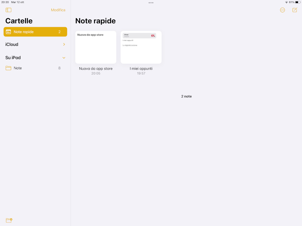 note rapide iPadOS 15 iPad