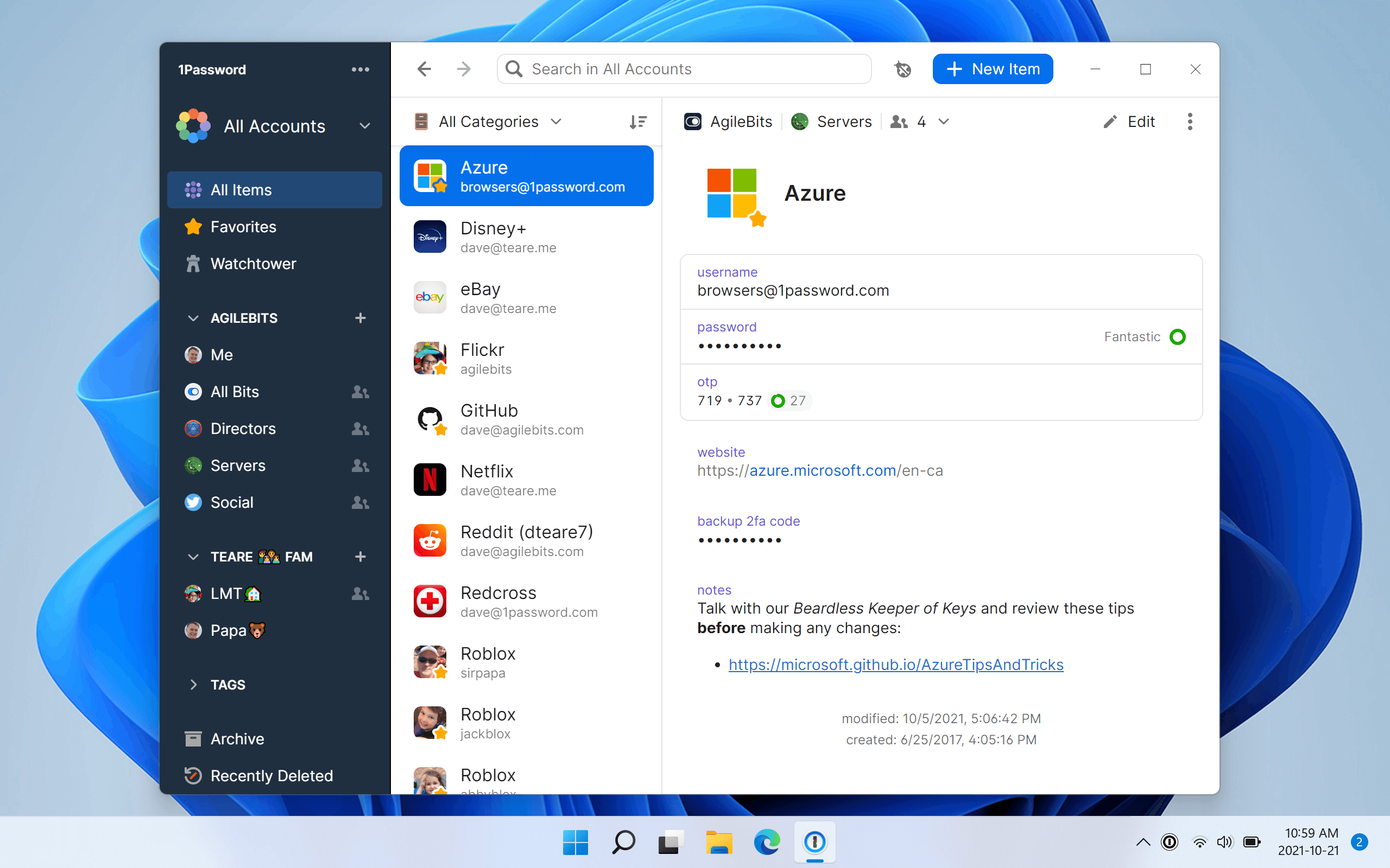 1Password 8 per Windows