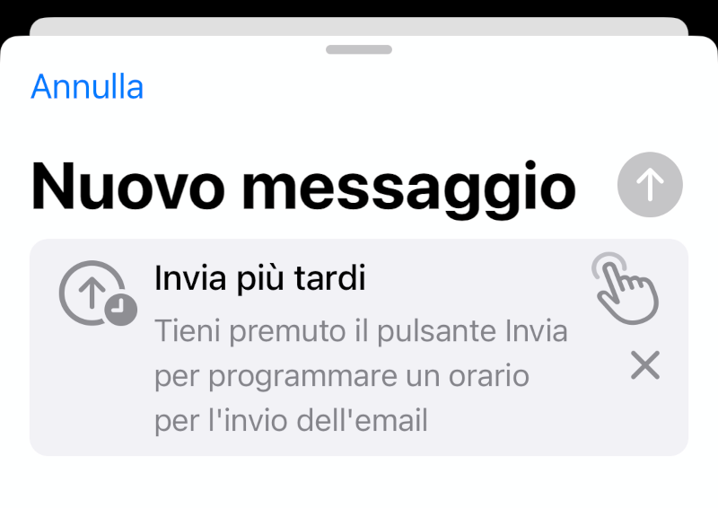 iOS 16 Mail Invia in seguito