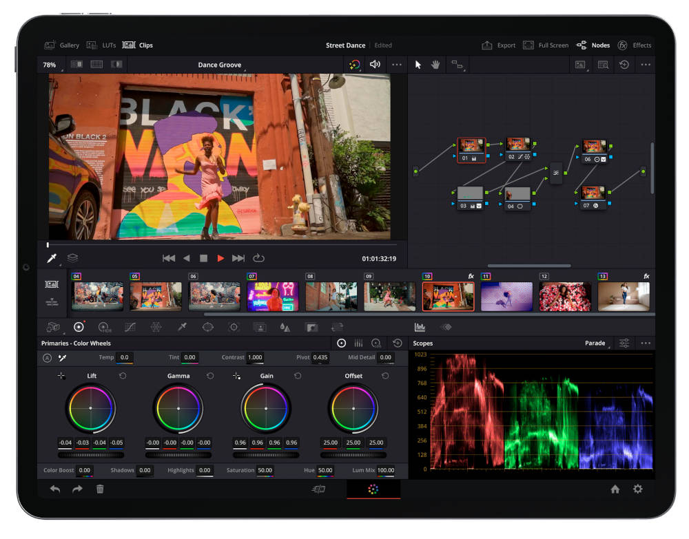DaVinci Resolve iPad