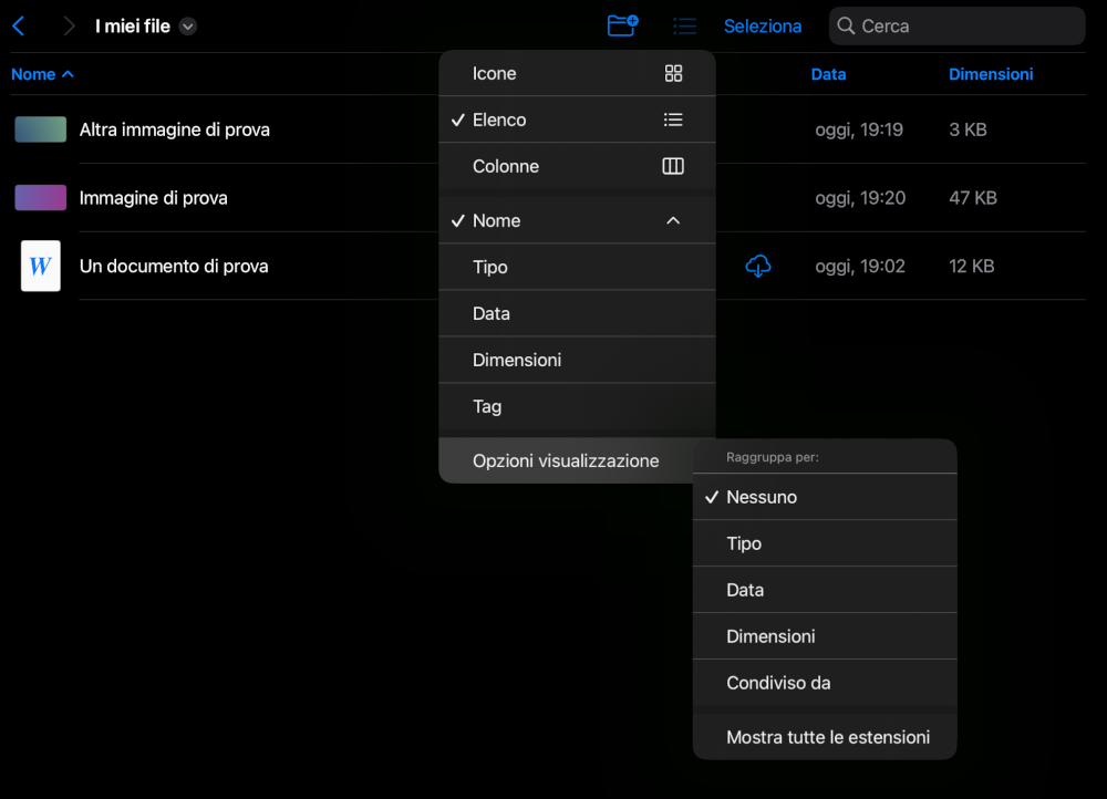 estensioni file ios ipados