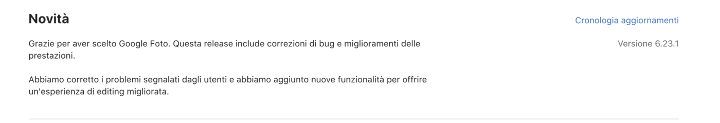 google foto changelog