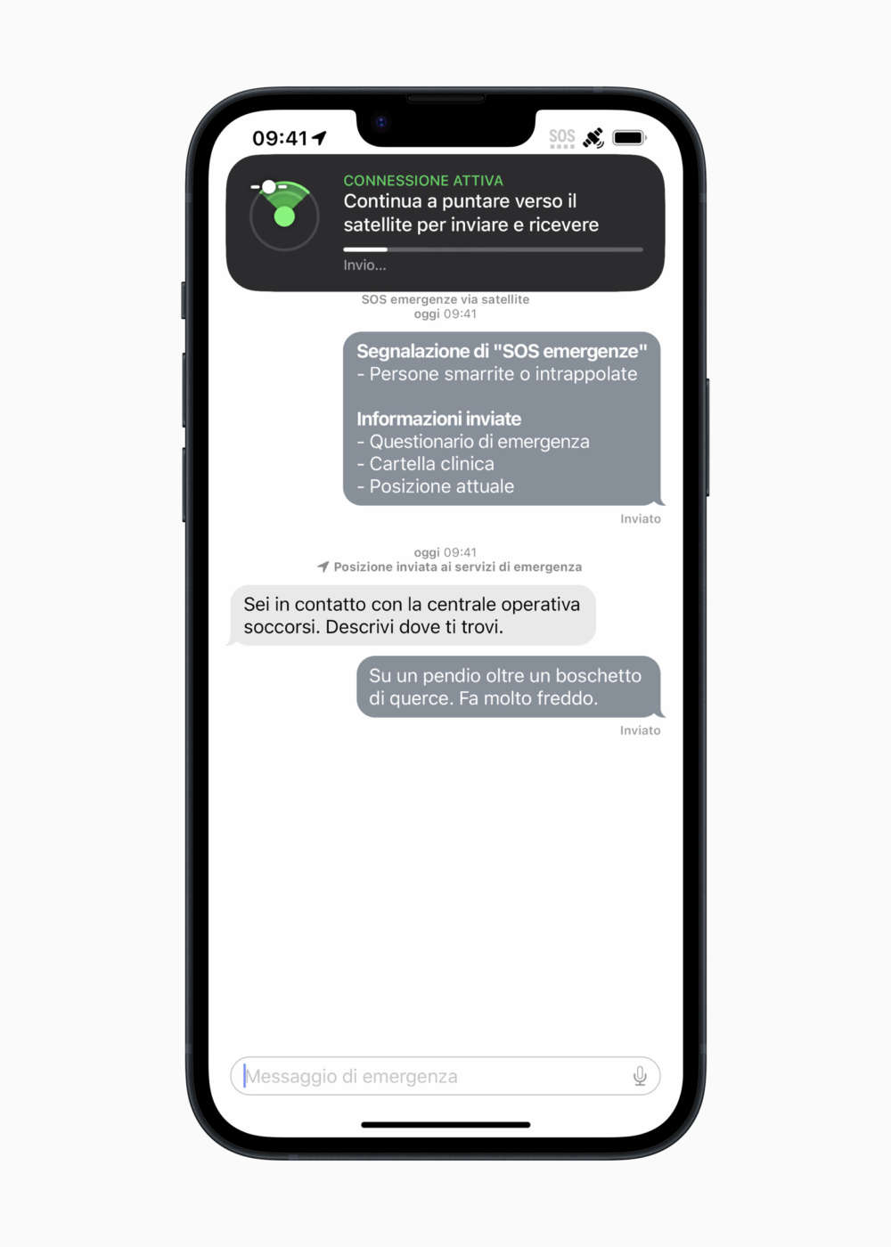 Apple SOS emergenze via satellite su iPhone 14