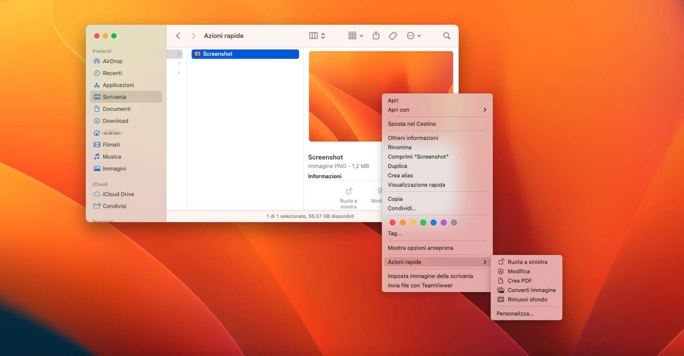 convertire immagine Mac