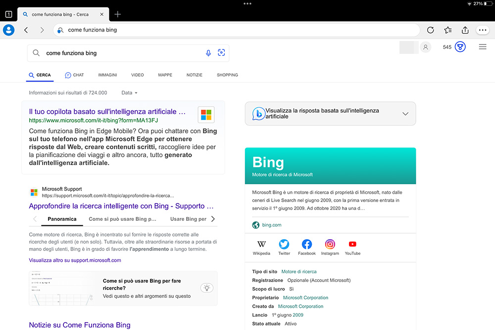 bing edge ipad