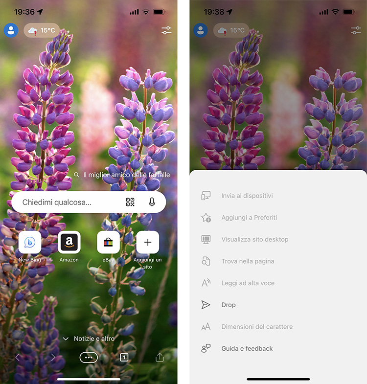 Microsoft Edge Drop iphone
