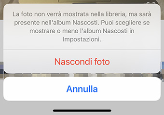nascondere foto iphone