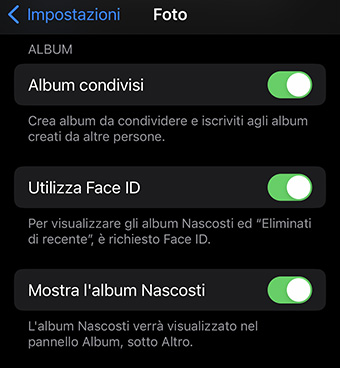 nascondere foto iphone