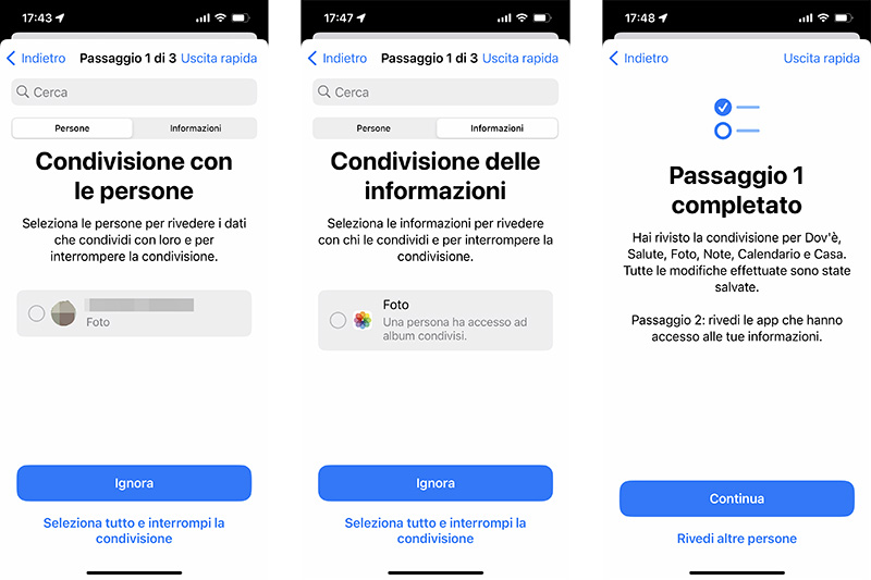 Controllo sicurezza iOS 16 iPhone