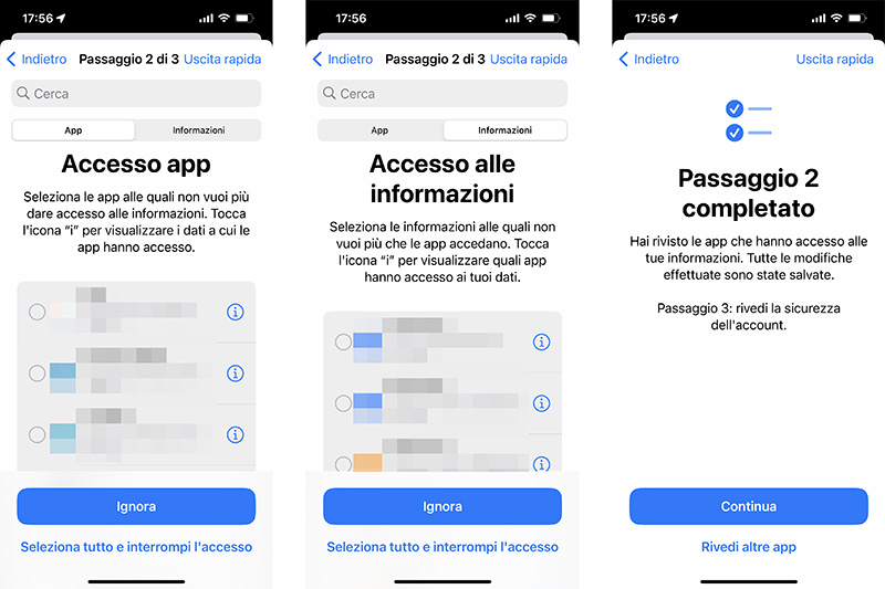 Controllo sicurezza iOS 16 iPhone