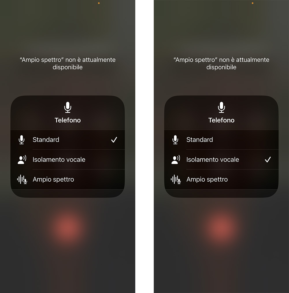 iPhone Isolamento vocale