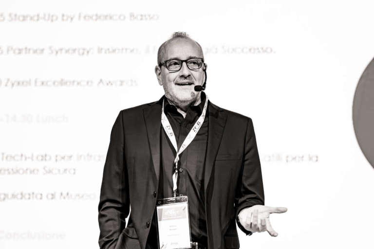 Valerio Rosano, Regional Director Zyxel Italia e Iberia, a Zyxel Just Connect Live 2023 ad Arese