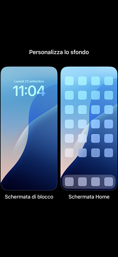 schermata blocco iOS 18