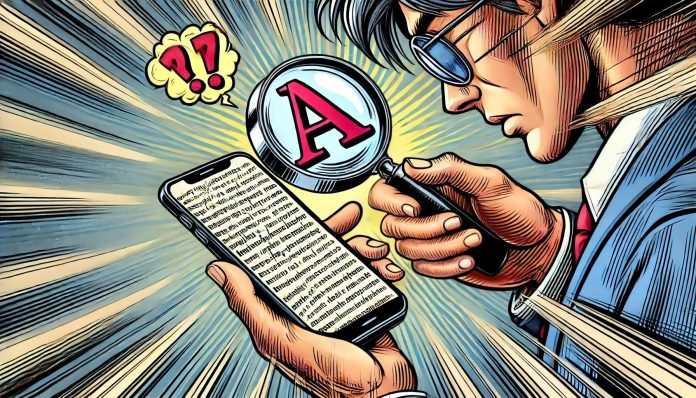 Ingrandire testo iOS 00 smartphone zoom