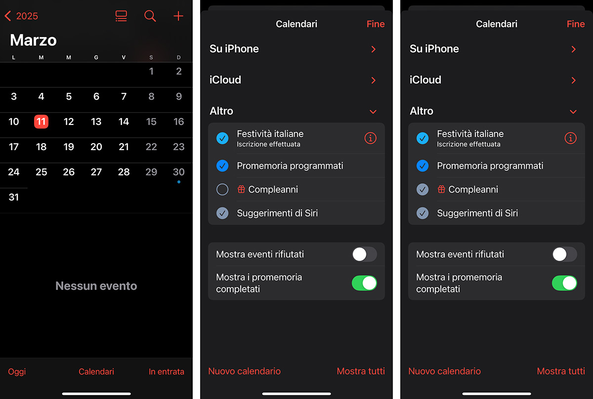 Calendario iPhone Compleanni