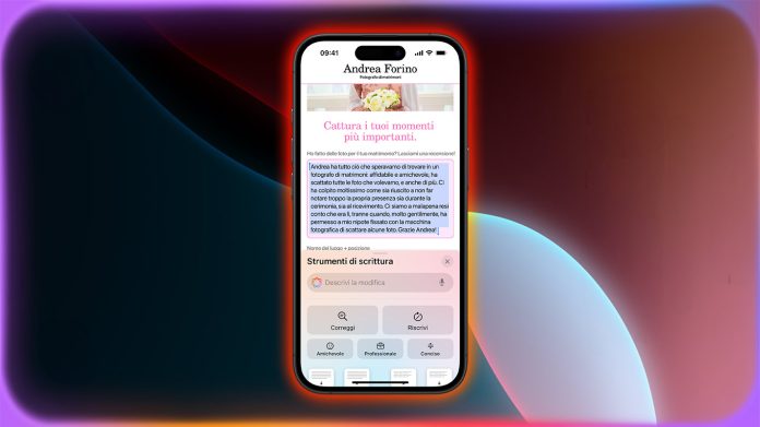 Apple Intelligence Strumenti di scrittura iPhone iOS