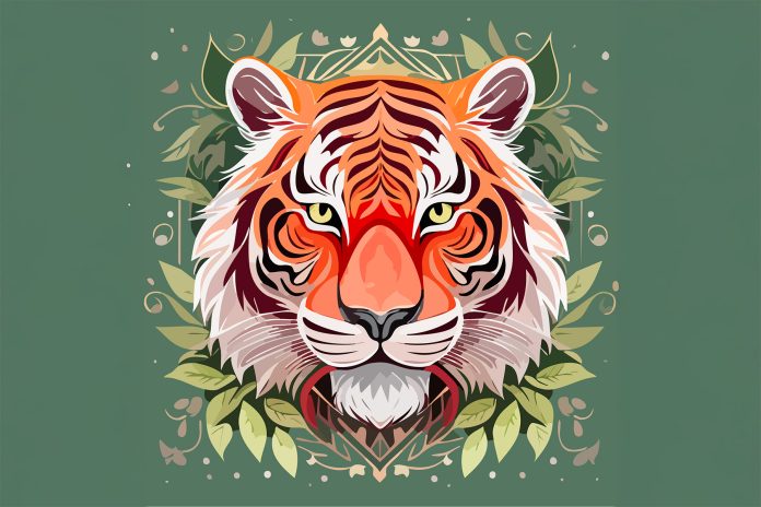 Eye of the tiger 02 Tigre vettoriale AI