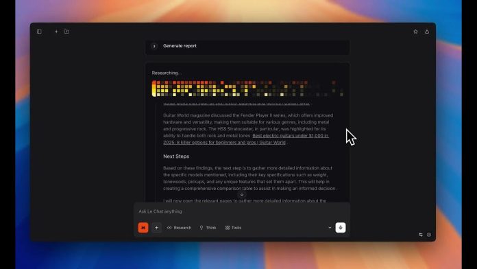 Mistral AI Le Chat Deep Research