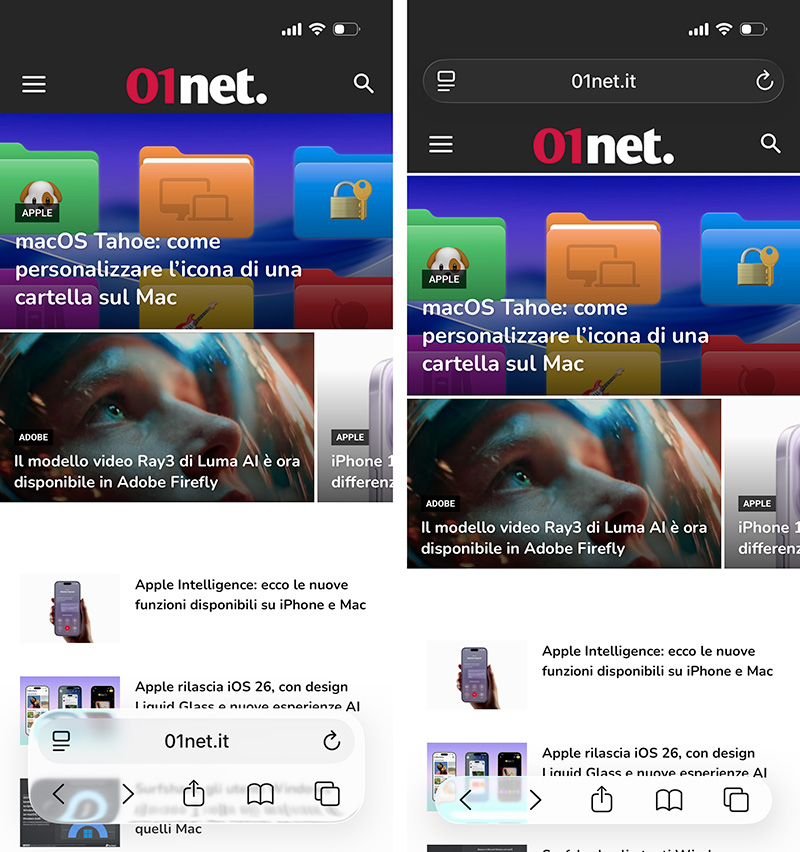 iOS 26 layout Safari