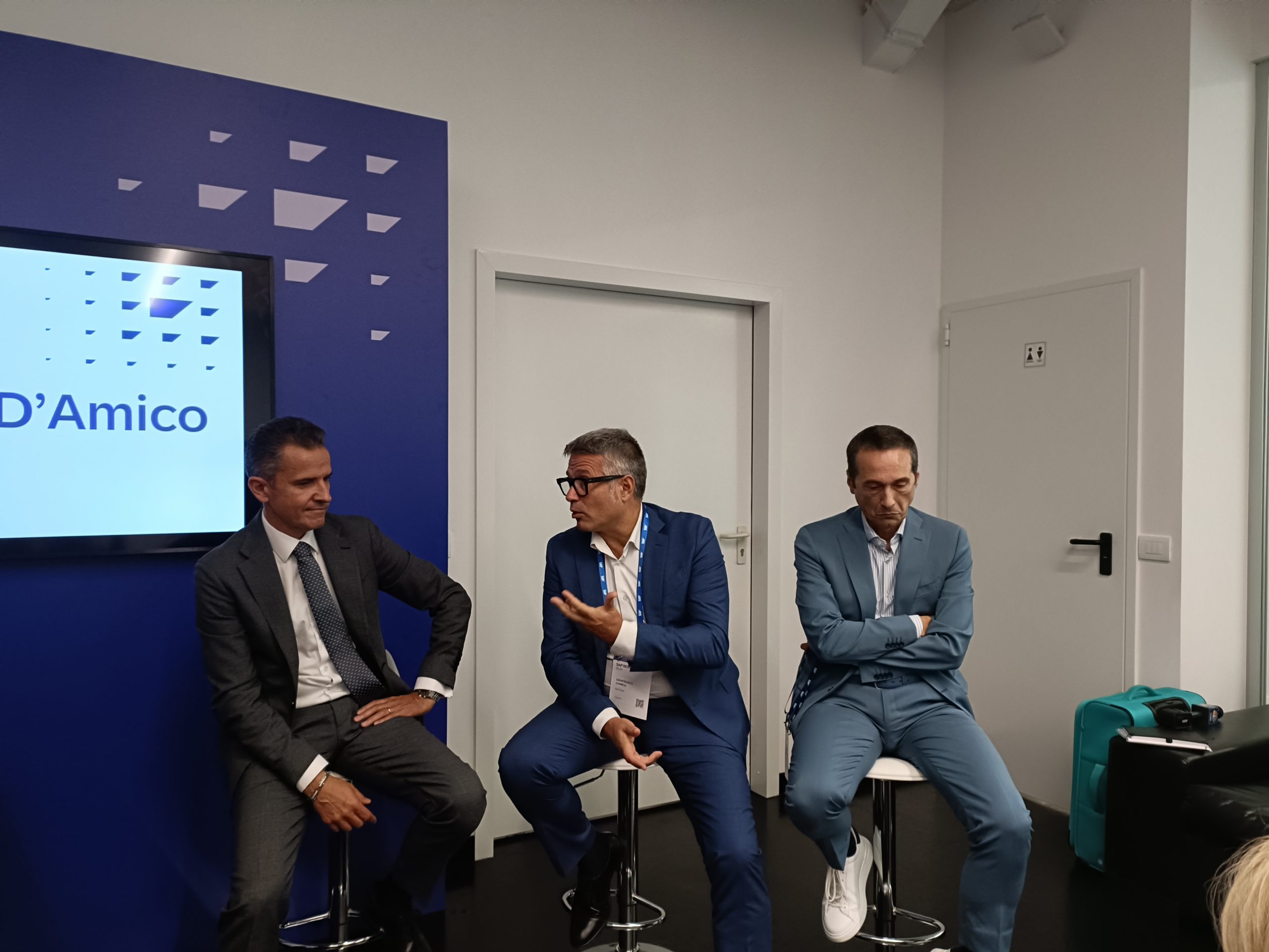 Paolo Cervini, AD Gewiss, Gianfranco D'Amico, Ceo di Nutkao e Fabio Veronese, CIo di FiberCop, al Sap Now AI Tour di Milano 