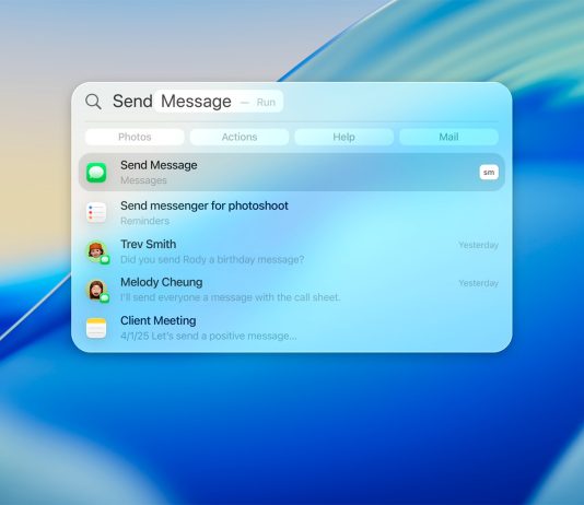 macOS Tahoe Spotlight Azioni