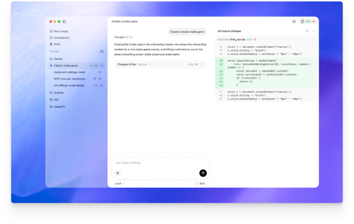 Codex - light convo codex openai