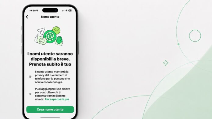 whatsapp nome utente