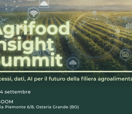 Agrifood Insight Summit: il futuro digitale dell’agroalimentare italiano Agrifood Insight Summit: grafica dell'evento su processi, dati e AI per la filiera agroalimentare a Bologna