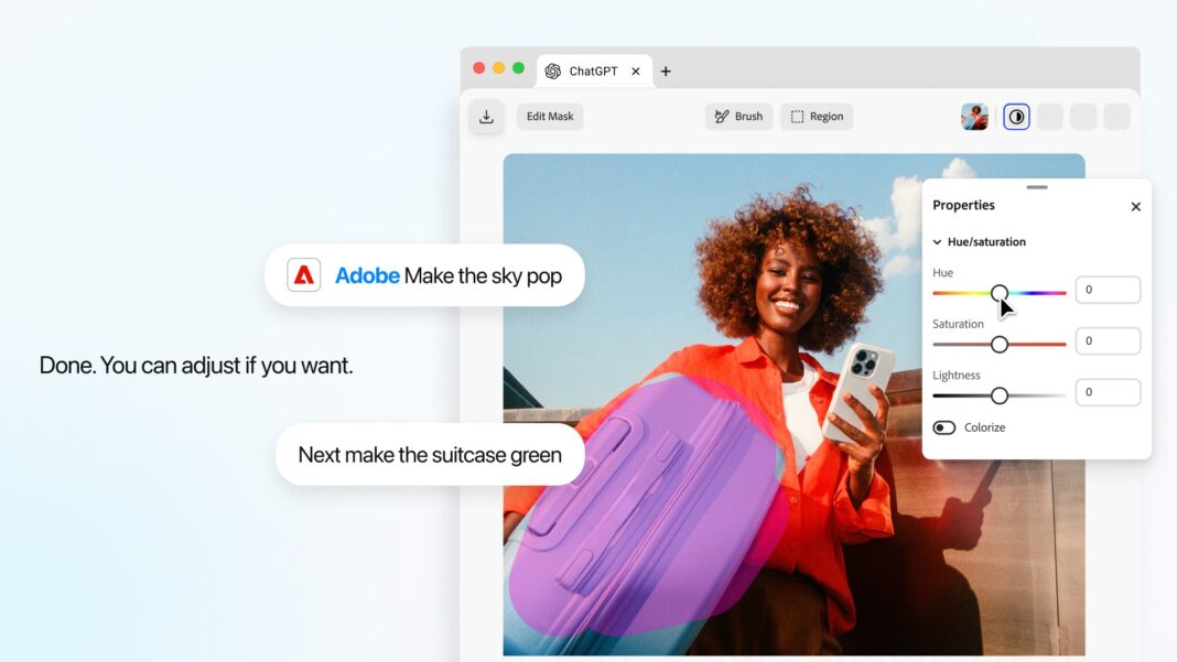 Adobe Plugin in ChatGPT image editing
