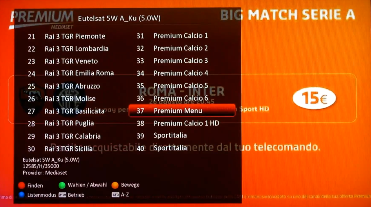 Mediaset premium multistream