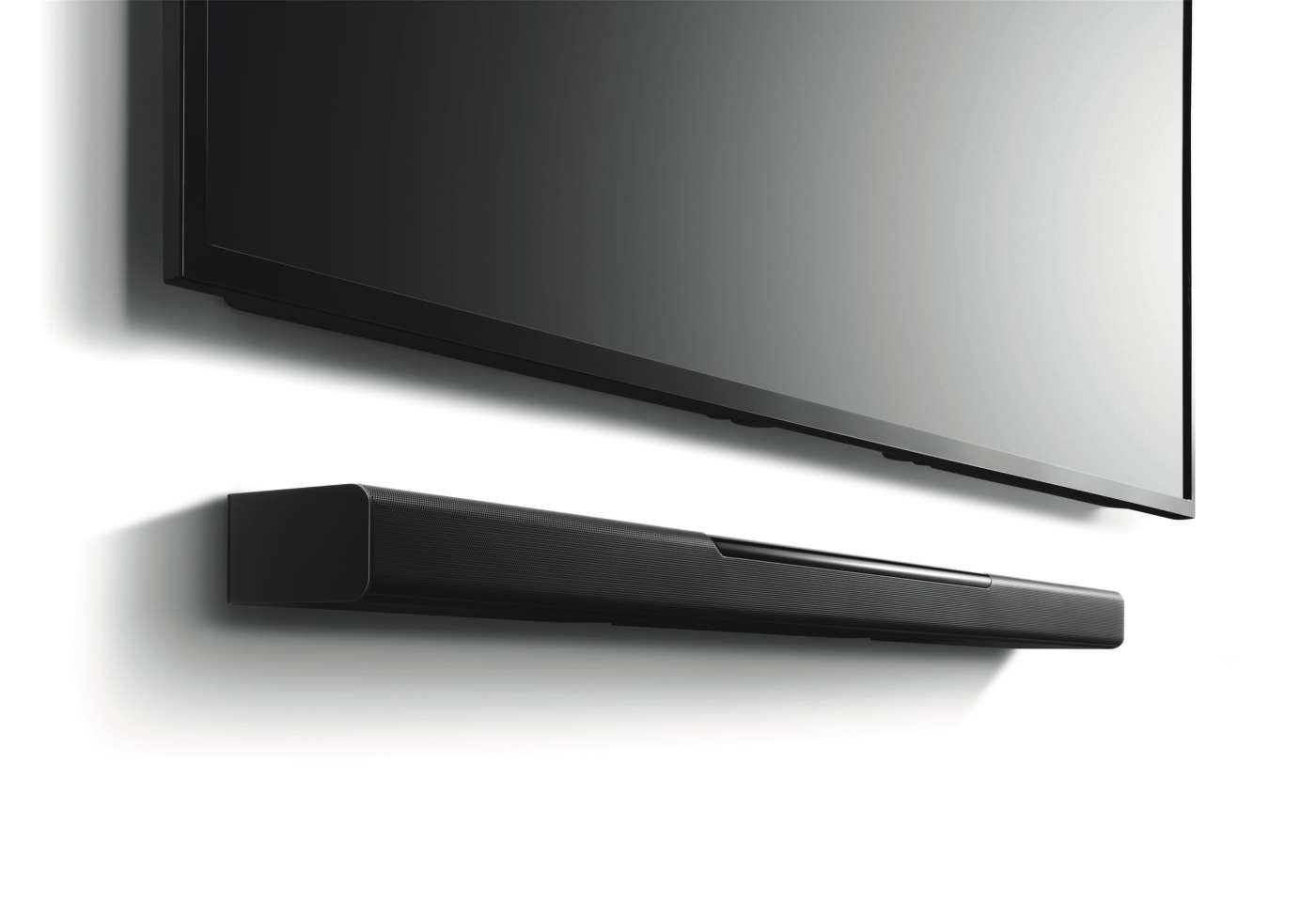 Soundbar fissata a parete sotto il Tv