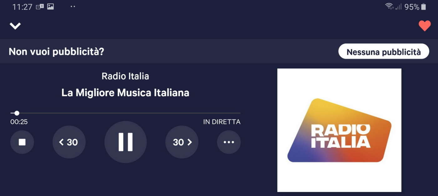 Schermata app TuneIn