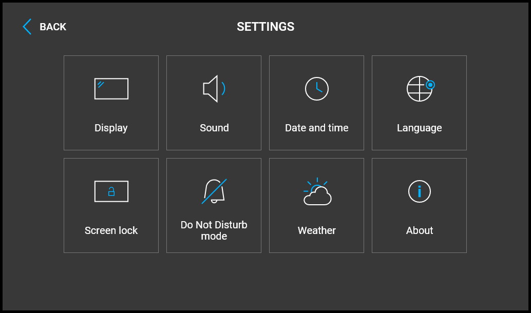 menu settaggi 2N Indoor View