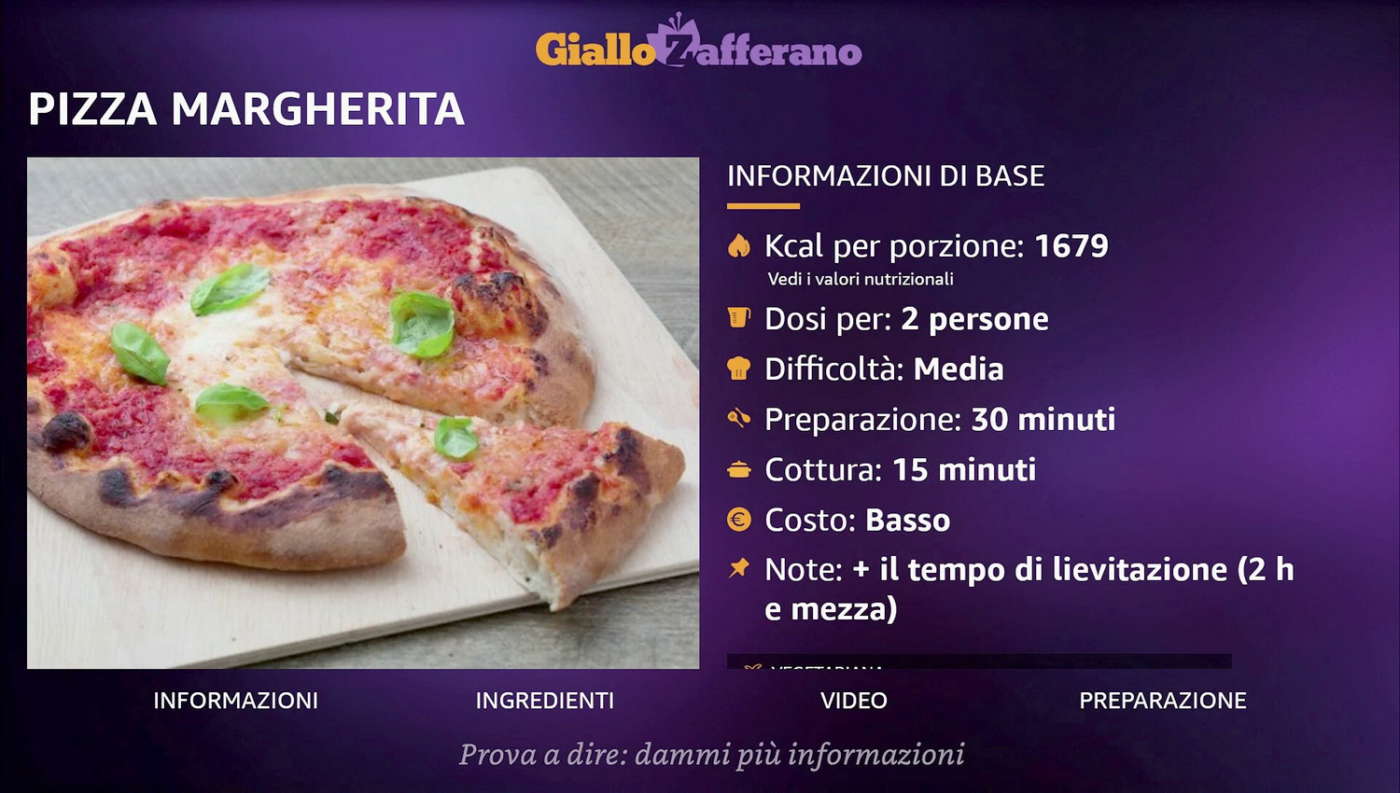 App GialloZafferano su Fire TV Stick